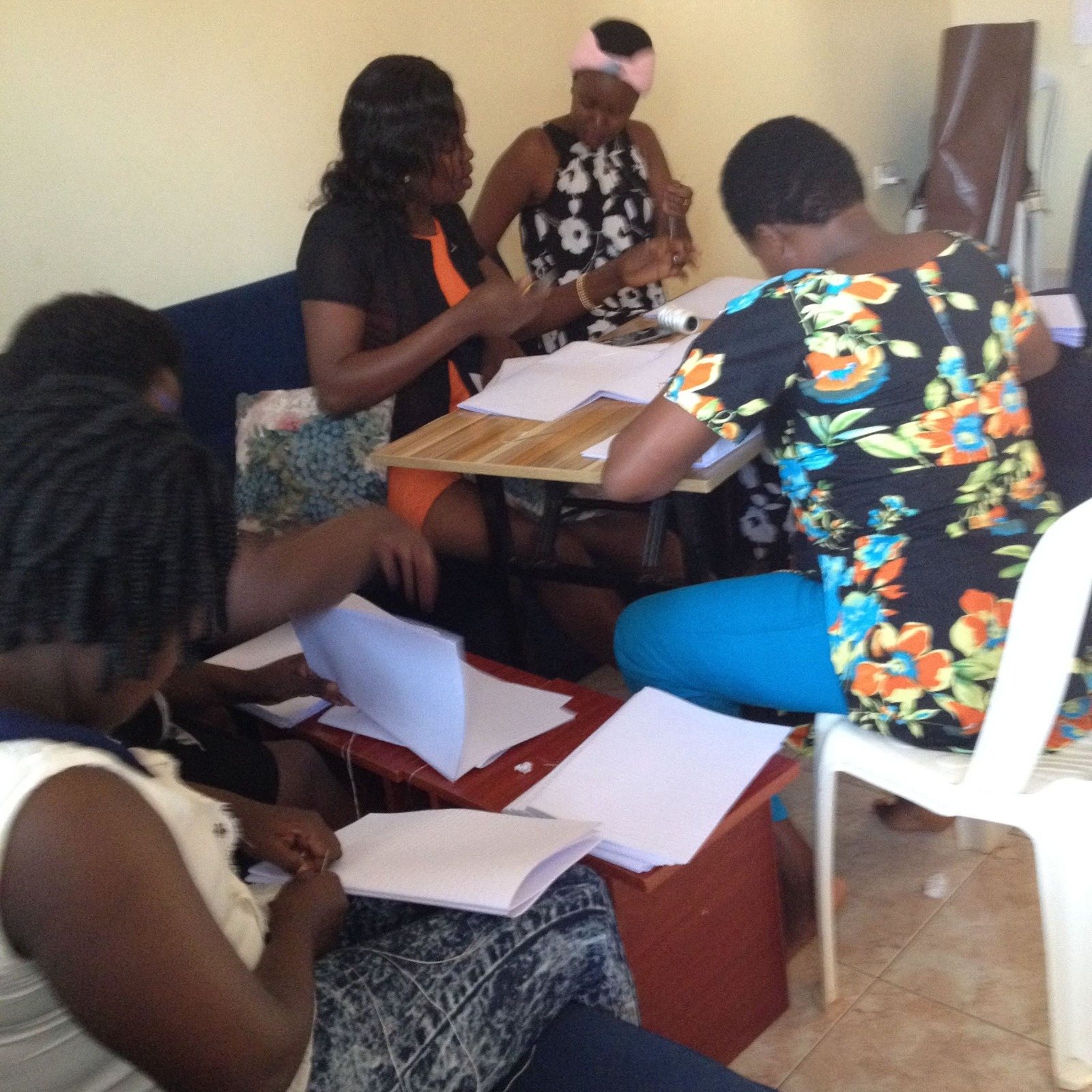 Participants working together around a table