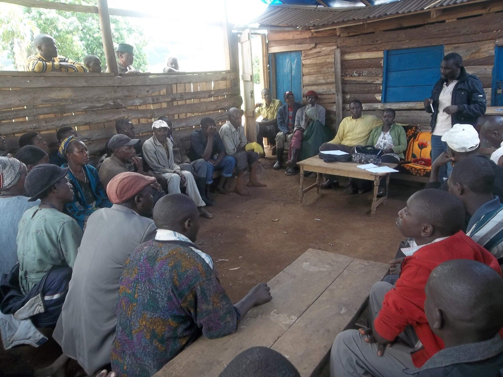 Community members participating in a facilitated discussion
