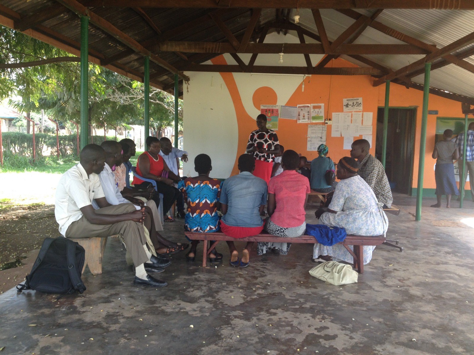 Participants gathered for a community learning workshop