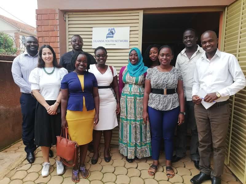 Stakeholders gathered outside the Uganda Youth Network reception